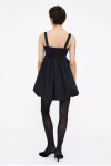 SHORT BLACK DRESS COTTON POPLIN