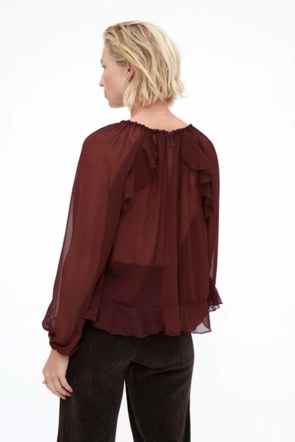 TOP CHIFFON BROWN