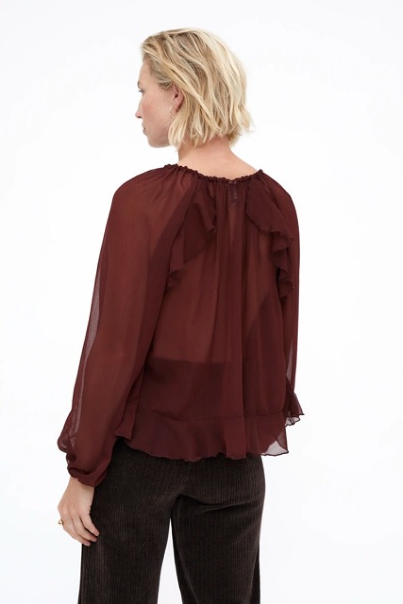TOP CHIFFON BROWN