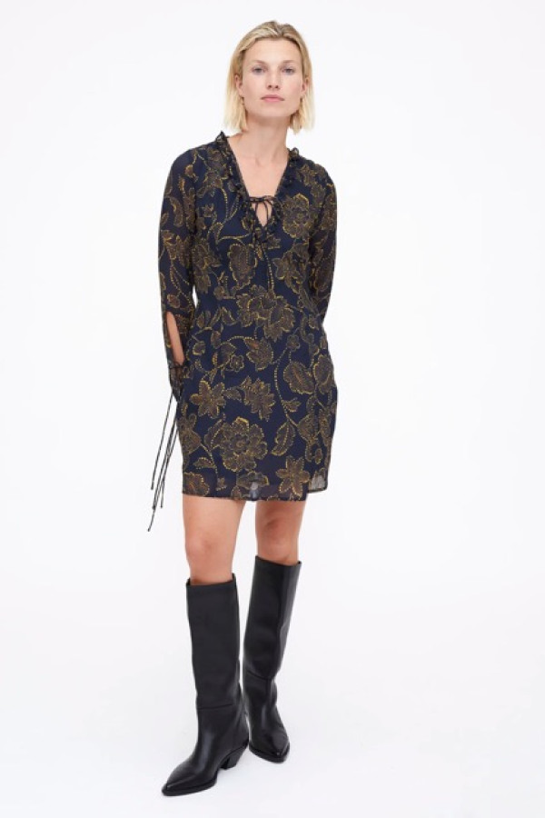 MUSTARD FLOWER PRINT DRESS
