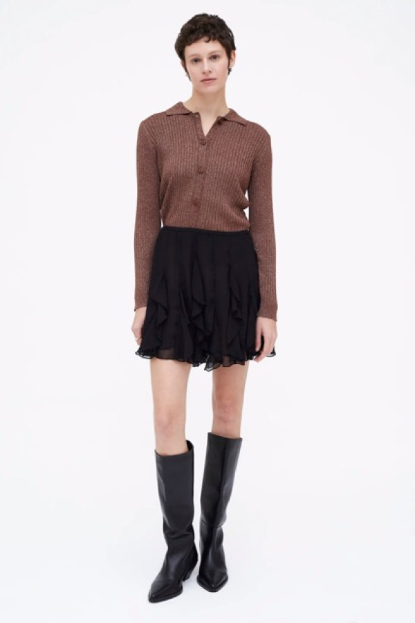 MINI BLACK CHIFFON SKIRT 