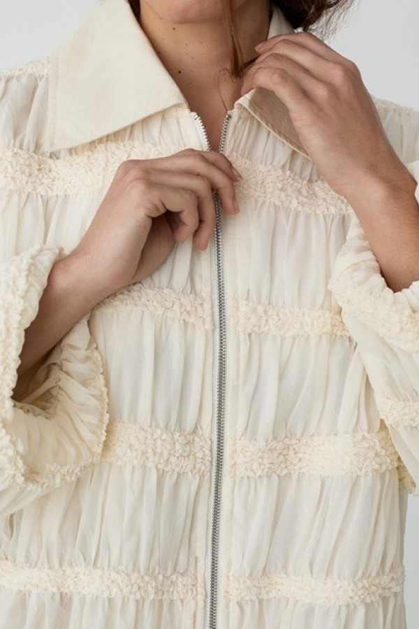 KIARA ECRU BOMBER JACKET