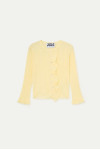 YELLOW KNITTED CARDIGAN WITH RUFFLES