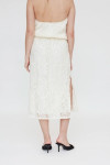 WIDE MIDI SKIRT EMBROIDERED OFF WIDE WITH TOP 