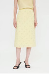  LIGHT YELLOW CREPE MIDI SKIRT