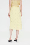  LIGHT YELLOW CREPE MIDI SKIRT