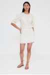 SHORT SKIRT COTTON OFF WHITE WITH BLOUZE