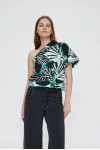 ASYMETRICAL COTTON TOP WITH IGUANA PRINT