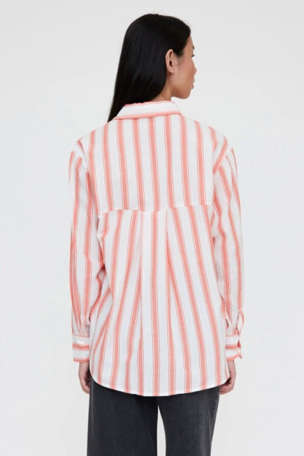 COTTON SHIRT WITH EMBERGLOW STRIPES
