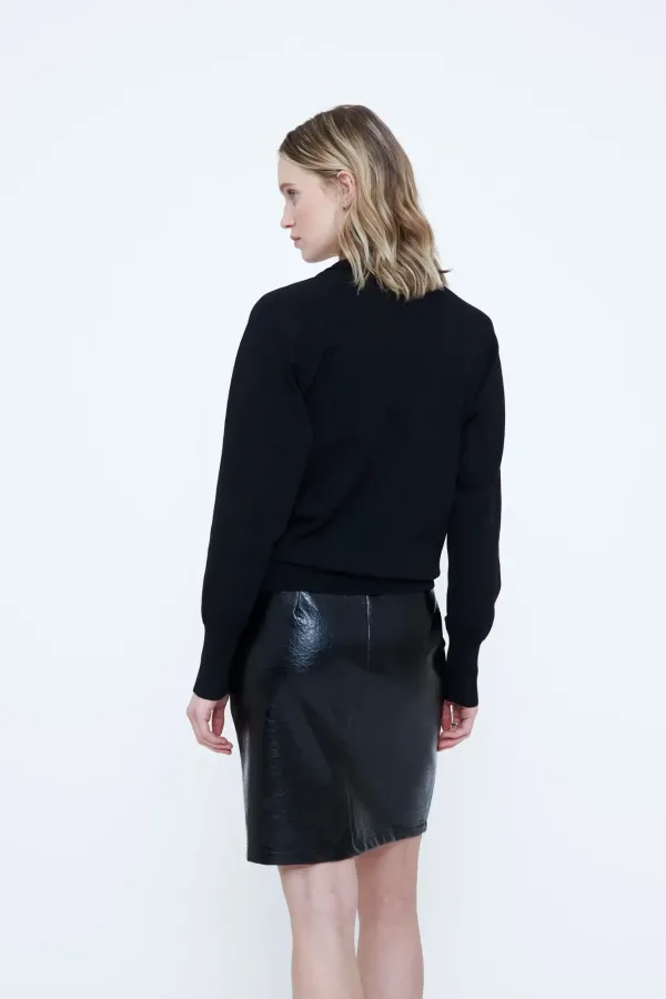 Black Wrap-Over Top