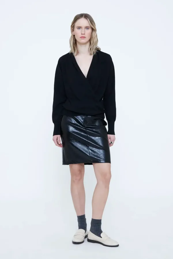 Black Wrap-Over Top