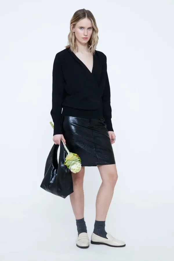 Black Wrap-Over Top