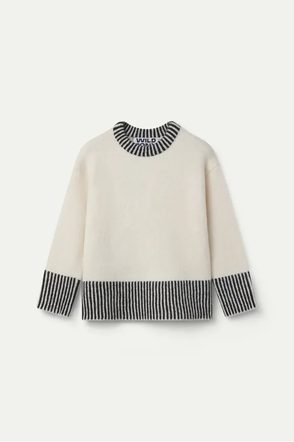 Black Geometric Print Sweater