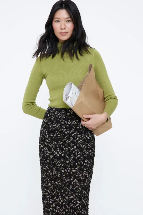 Green Turtleneck Top