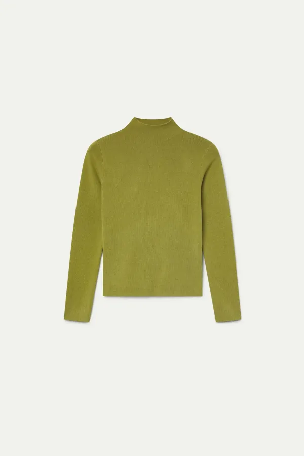 Green Turtleneck Top