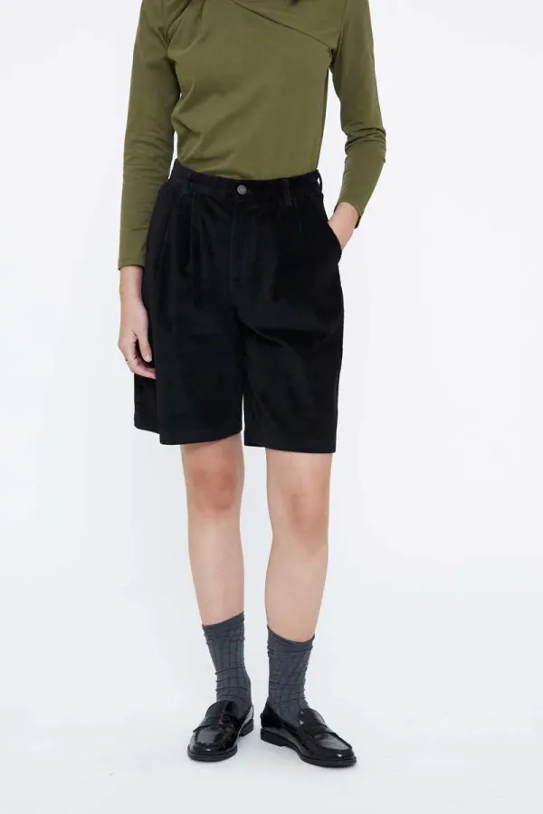 Black Corduroy Shorts