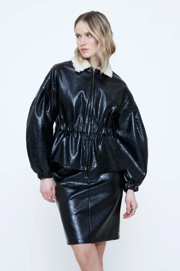 Black Faux Leather Jacket