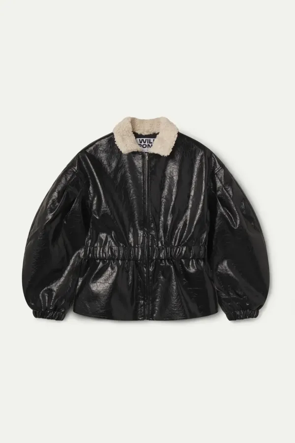 Faux Leather Jacket – Μαύρο
