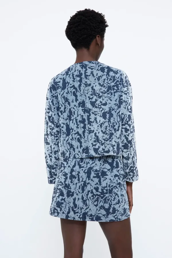 Jacquard Πλεκτό Jacket – Navy