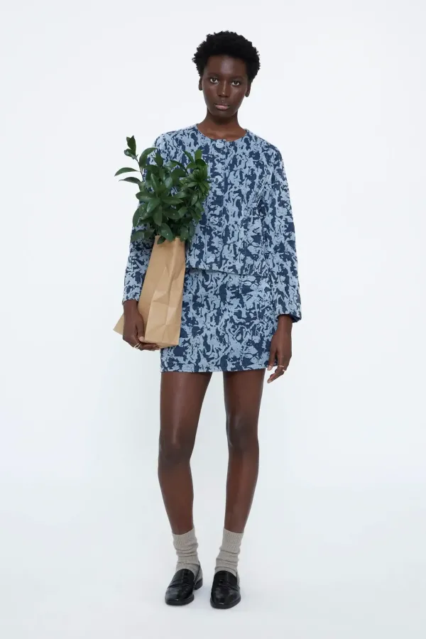 Jacquard Πλεκτό Jacket – Navy