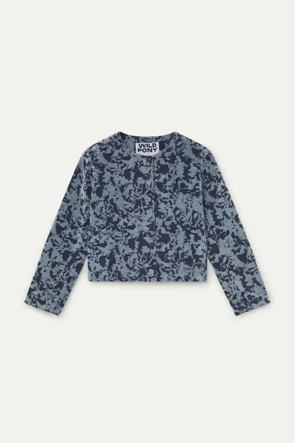 Jacquard Πλεκτό Jacket – Navy