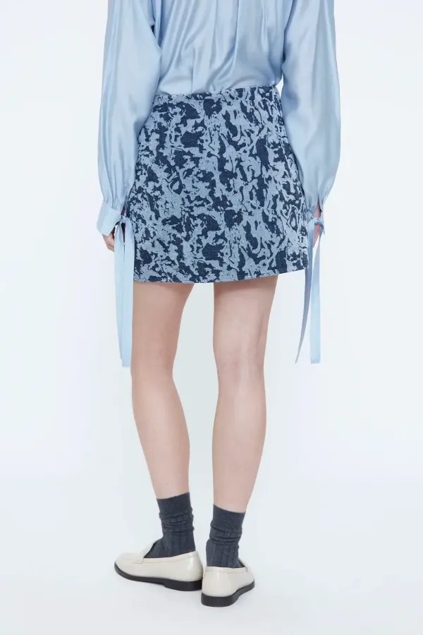 Jacquard Mini Φούστα – Navy Blue