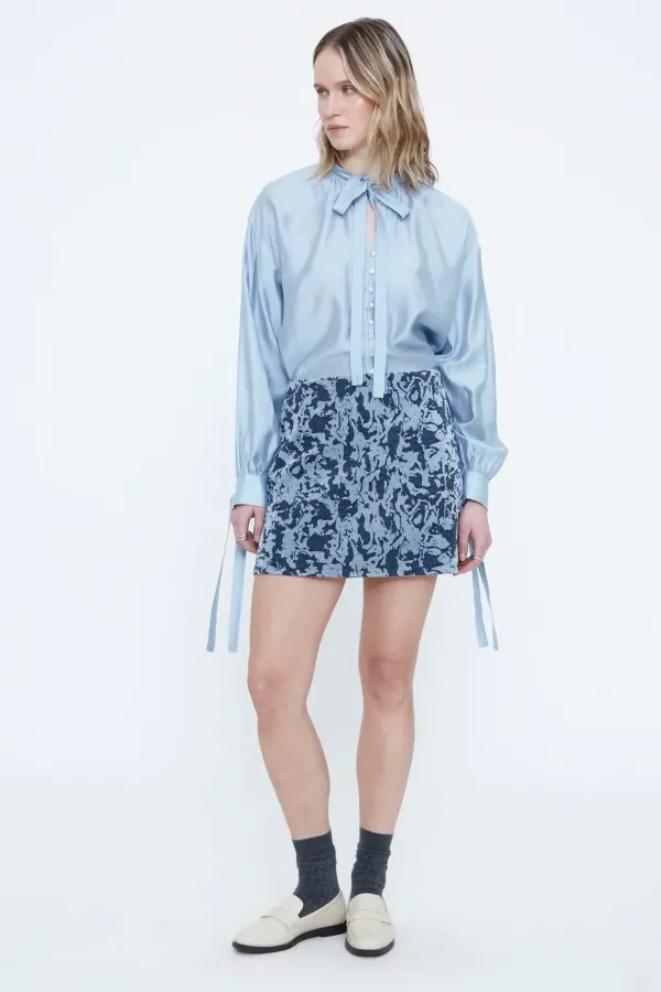 Jacquard Mini Φούστα – Navy Blue