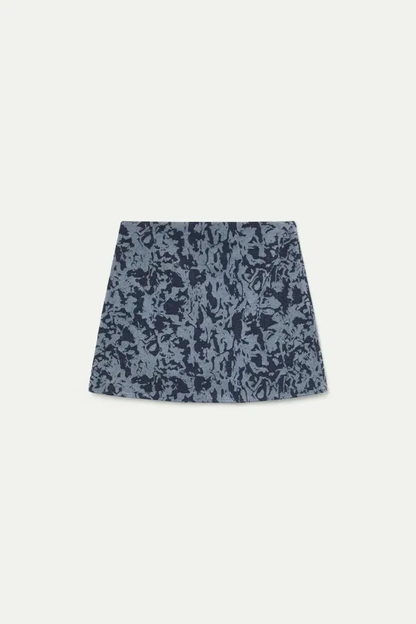 Jacquard Mini Φούστα – Navy Blue