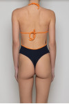 CHELSEA COTTON BODYSUIT BLACK WITH ORANGE