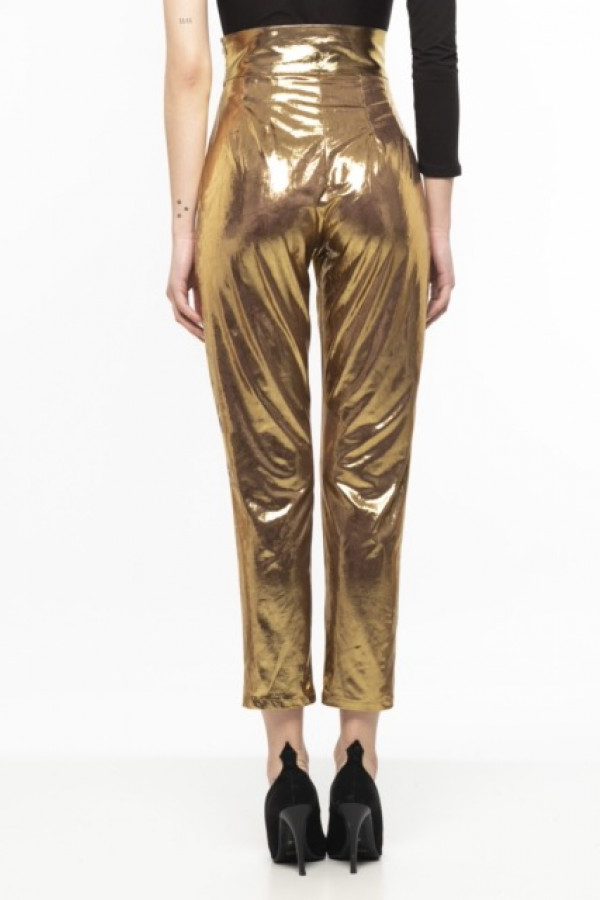 THE GOLD TROUSERS WITH ZIPPERS 