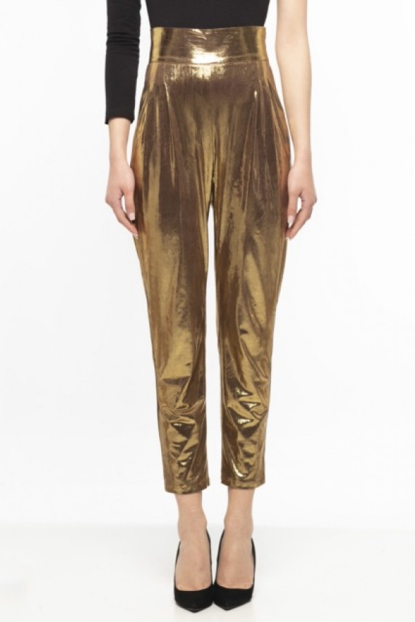 THE GOLD TROUSERS WITH ZIPPERS 