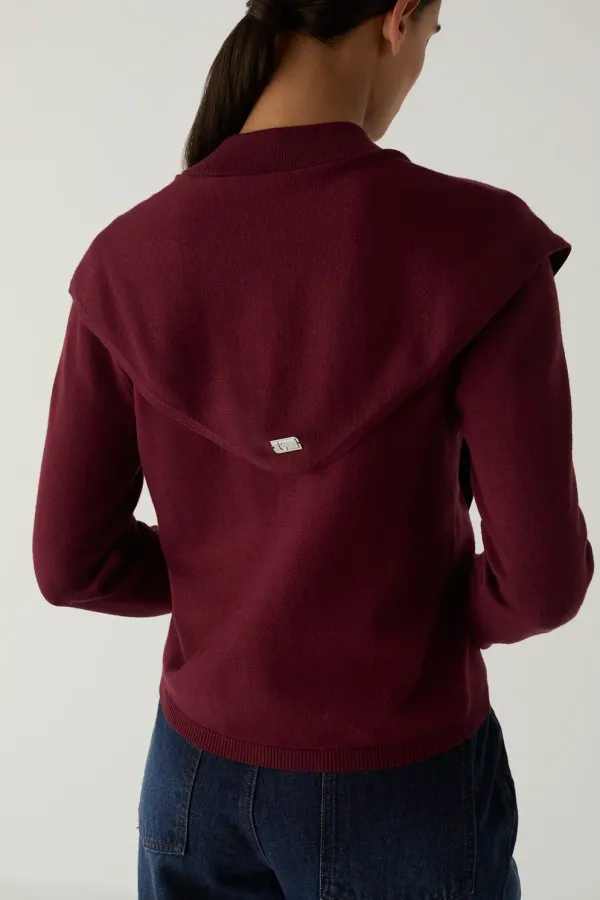 Frida Plum Zipper Knit
