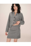 FITTED KNIT MINI SKIRT GRIS SHAE