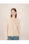 WOOL ALPACA PATTERNED SWEATER VANILLE SALINGER