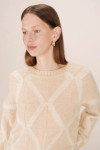 WOOL ALPACA PATTERNED SWEATER VANILLE SALINGER