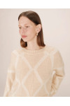 WOOL ALPACA PATTERNED SWEATER VANILLE SALINGER