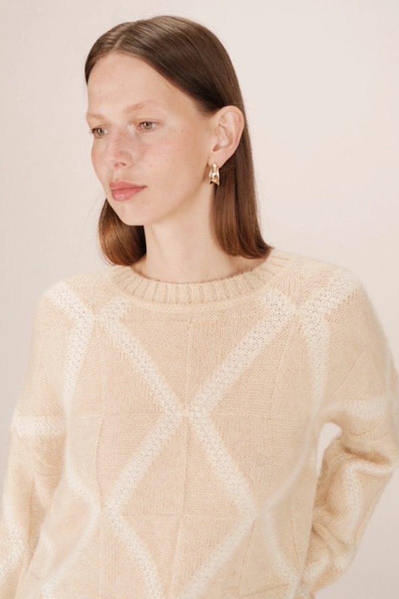 WOOL PATTERNED SWEATER VANILLE SALINGER