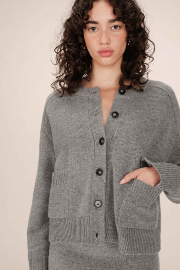 OVERSIZED CARDIGAN GRIS SANSON