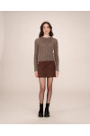 CABLE KNIT SHORT WOOL SWEATER TAUPE SABIN