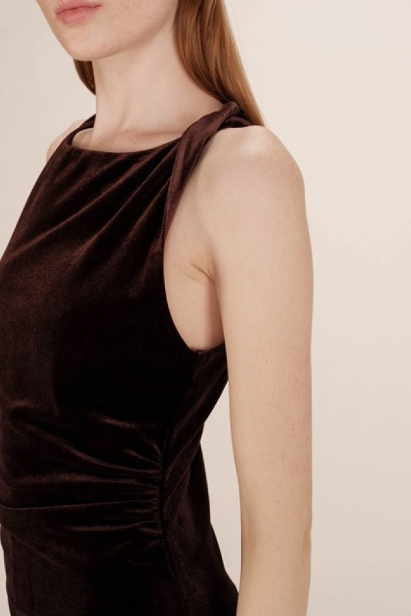 LONG VELVET DRESS CHOCOLATEE TIVOLI
