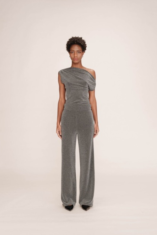 WIDE LUREX TROUSERS SILVER TRUTH