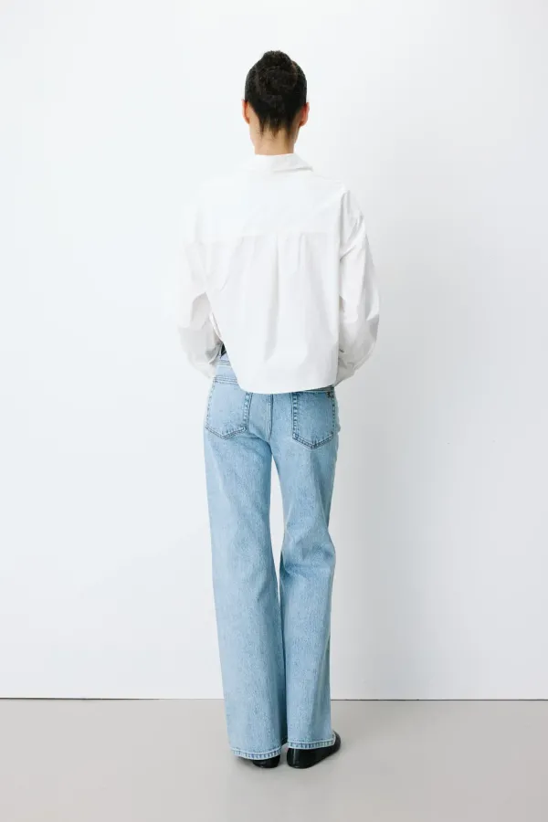 Azelle Cropped Shirt - Ivory