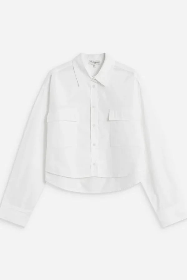 Azelle Cropped Shirt - Ivory
