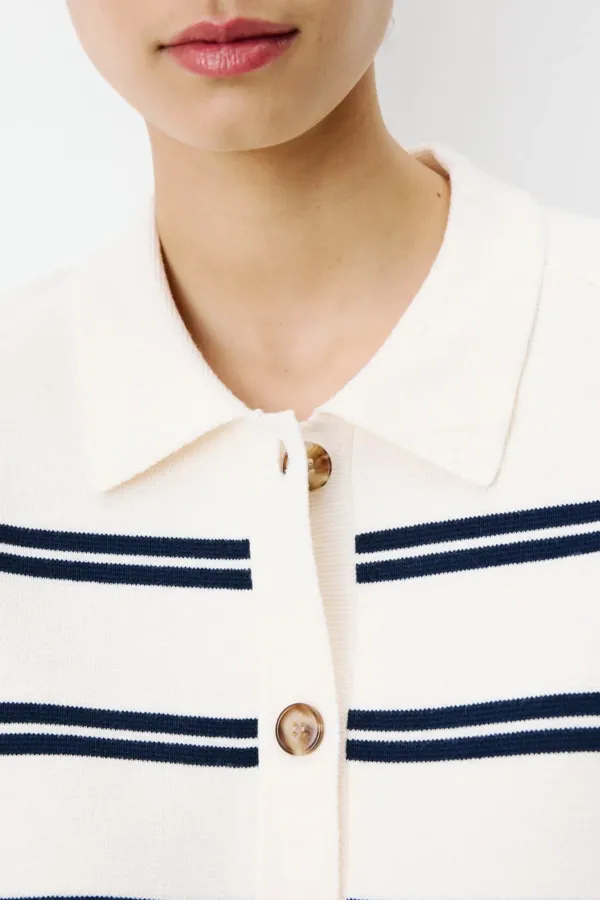 Ardenis Striped Cardigan - Εκρού