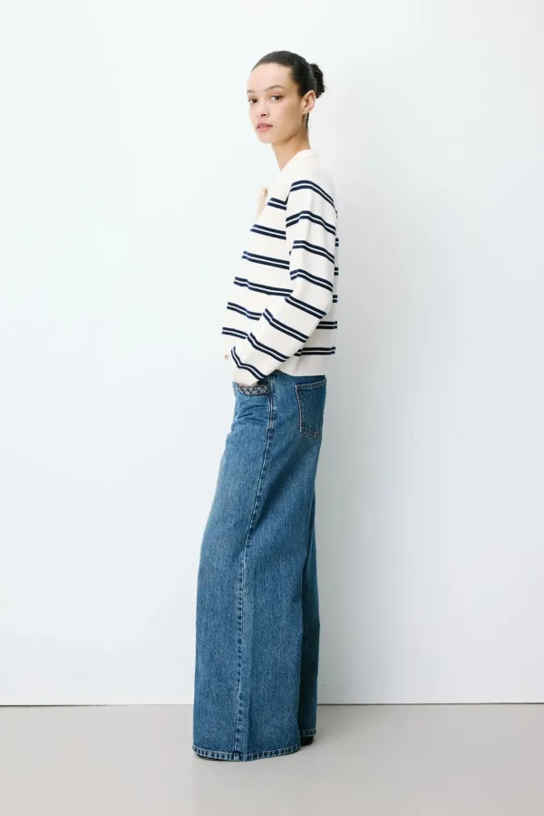 Ardenis Striped Cardigan - Εκρού