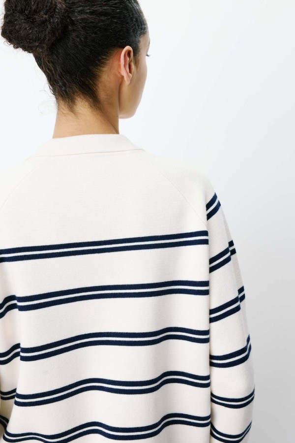 Ardenis Striped Cardigan - Εκρού