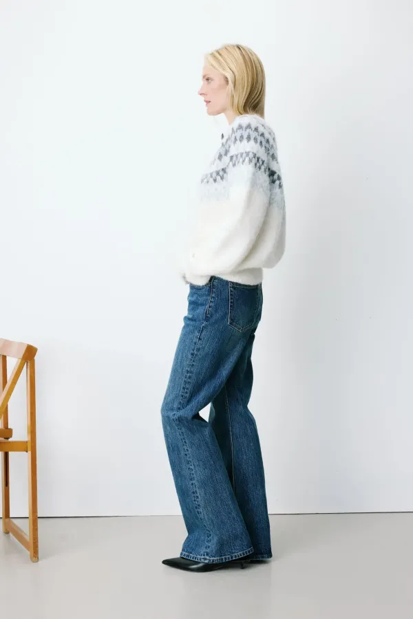 Alekio Jacquard Knit Cardigan - Ιβουάρ