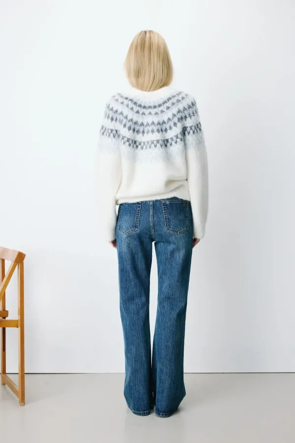 Alekio Jacquard Knit Cardigan - Ιβουάρ
