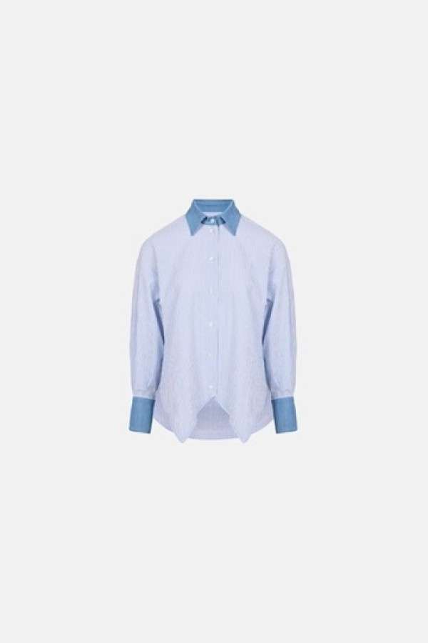 BLEU STRIPED SHIRT OVERSIZE 