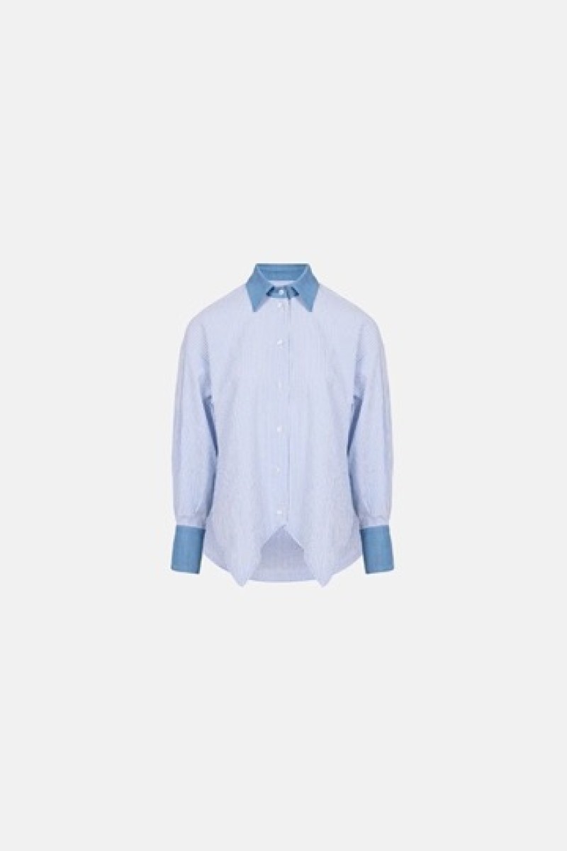 BLEU STRIPED SHIRT OVERSIZE 